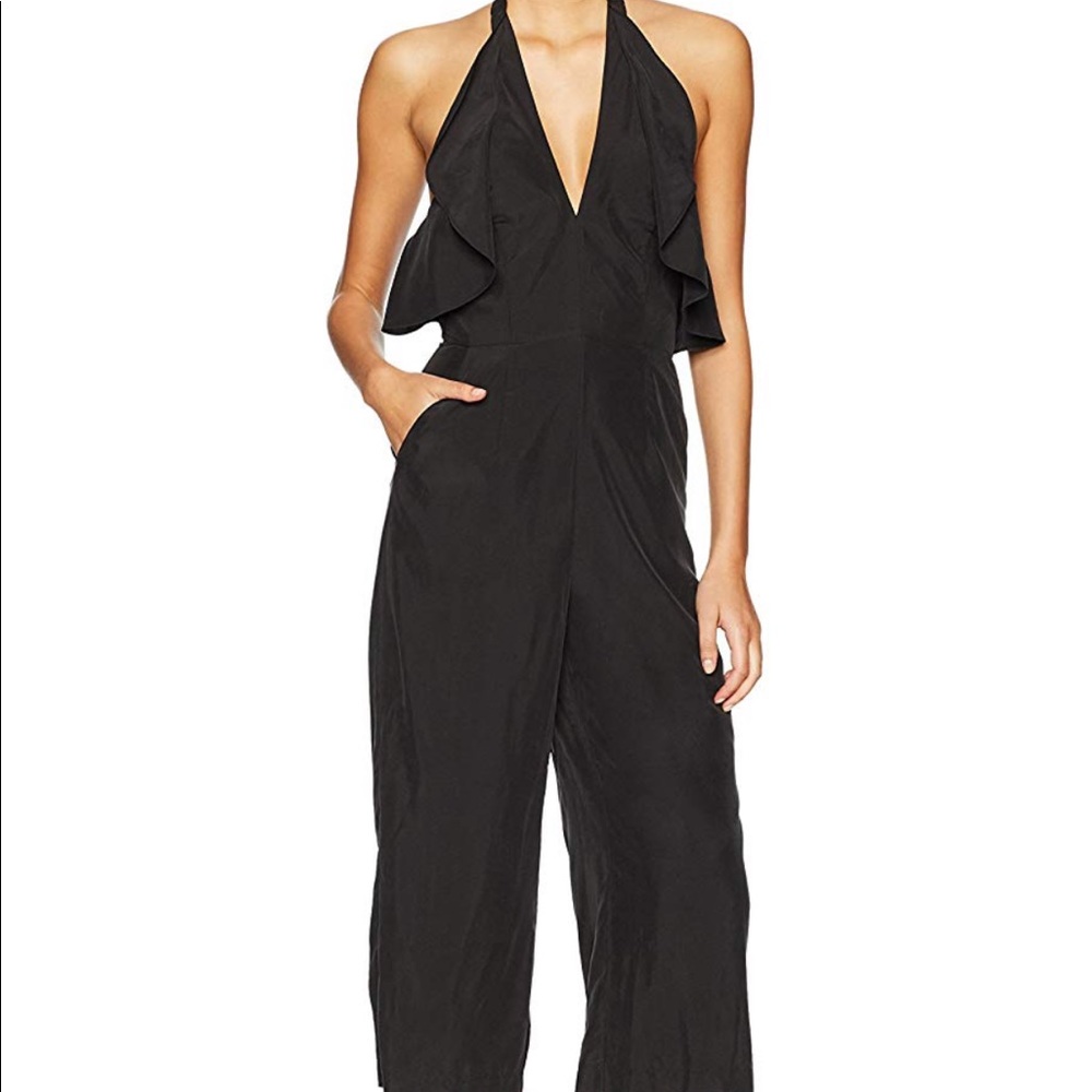 BCBGeneration Ruffle Halter Jumpsuit